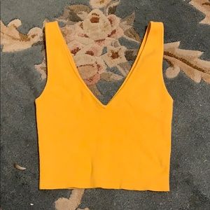 Yellow Aritzia Crop Top